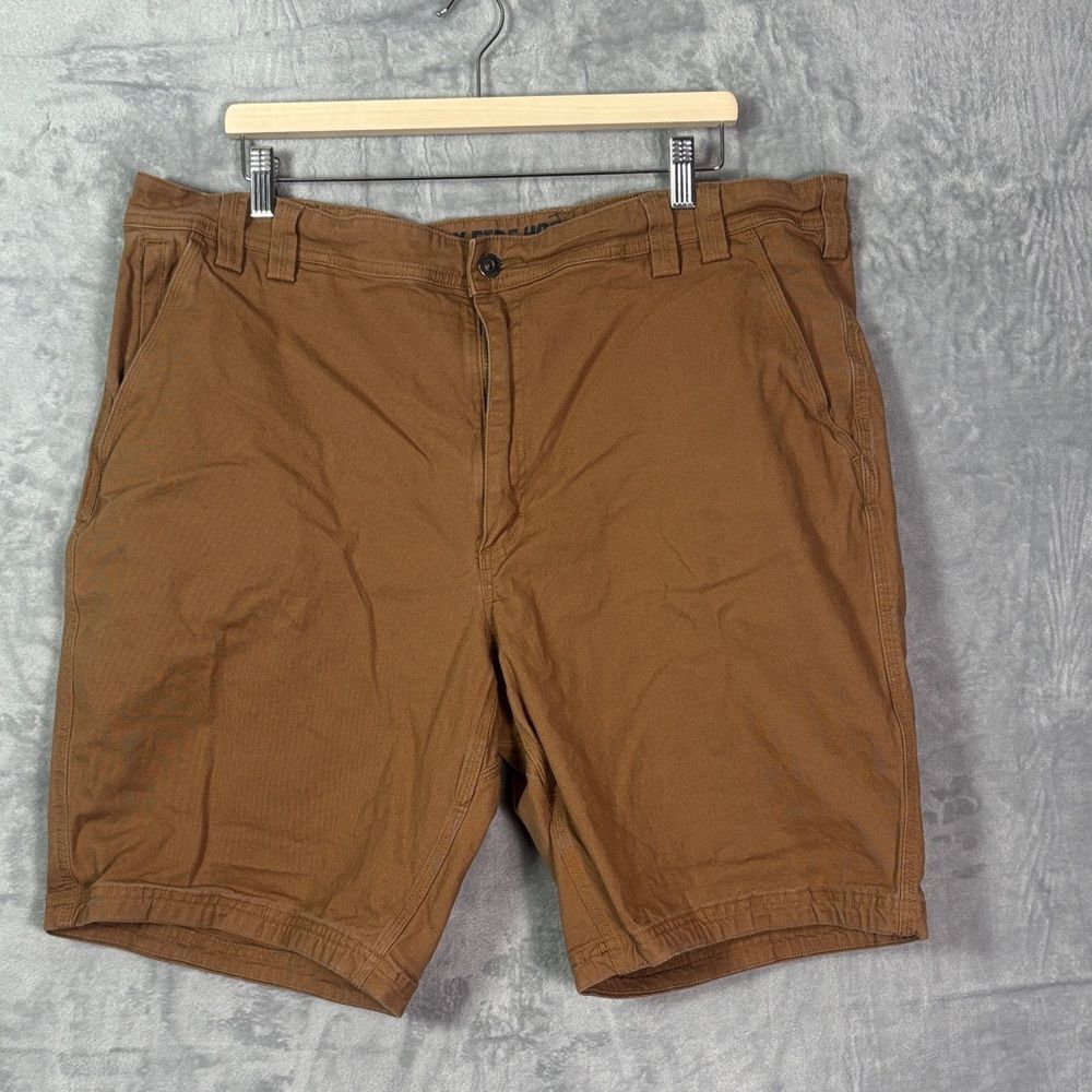 Duluth Trading Co Brown Khaki Flex Fire Hose Relaxed Fit Shorts Size 44